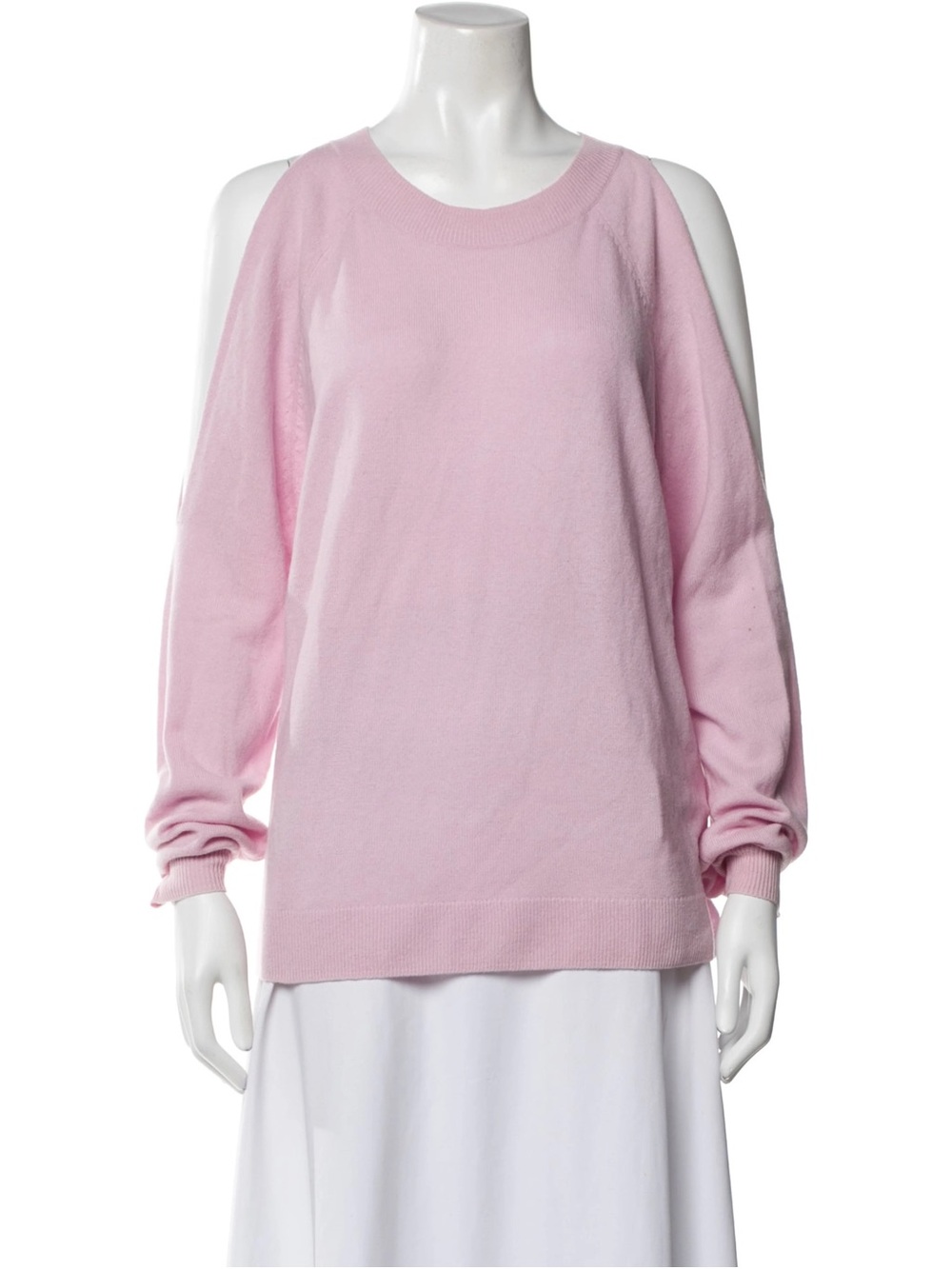 100% Cashmere Sweater Quiet Luxury Medium Lilac Cold Shoulder Saks Fifth Avenue